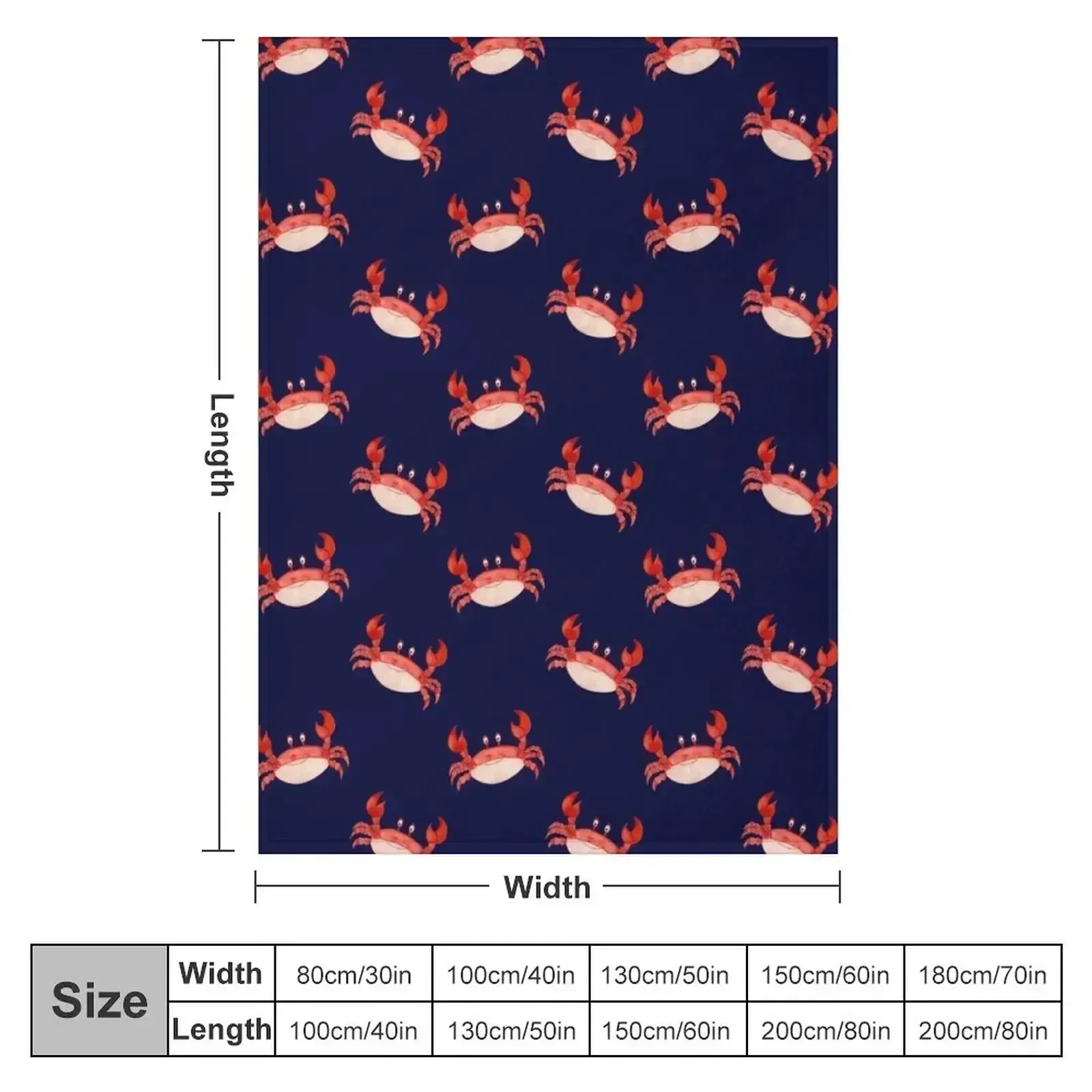 Crab Happy crabby seaside crustaceans, fun red animal sea ocean lobster Throw Blanket Picnic Camping Furrys Blankets
