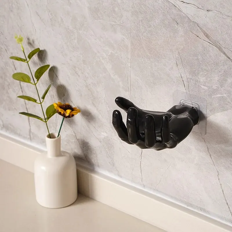 Palm Shaped Wall Hanging Strong Non Punching and Traceless Hook, Home Wall Storage Key Hook, Earphone Hook Storage Rack Wall