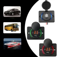 12-24V QC3.0/3.1A Dual USB Charger Power Socket Adapter Charging Panel Mount for Motorbike Car Boat ATV UTV Camper Caravans