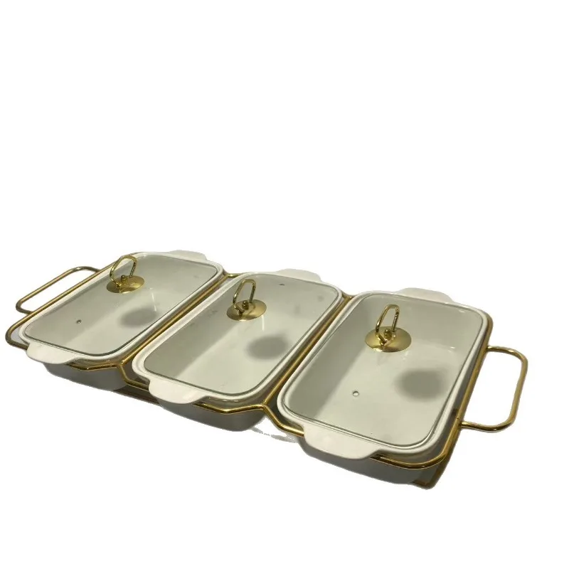 

Light luxury, beautiful and large-capacity household banquet heating furnace three platters