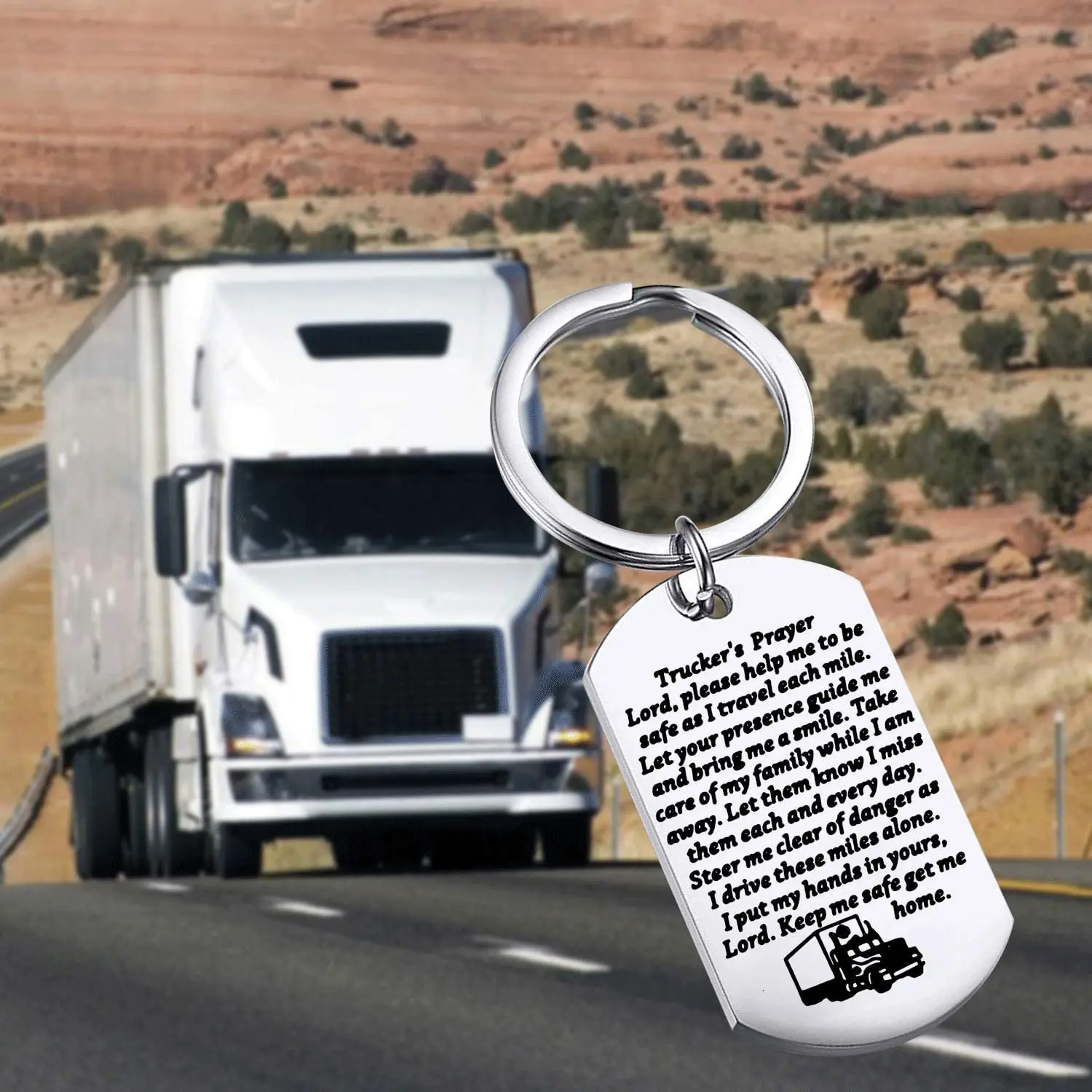 سائق شاحنة هدية يبقيني آمنة احصل لي المنزل سائق شاحنة الصلاة سلسلة مفاتيح هدية Truck شاحنة أبي زوج الأب من العروس هدية