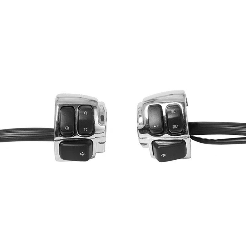 For  XL883 Sportster Dyna V-ROD Softail Motorcycle Handlebar Turn Signal Control Switch, 1 Inch 25Mm Accessories ,Silver