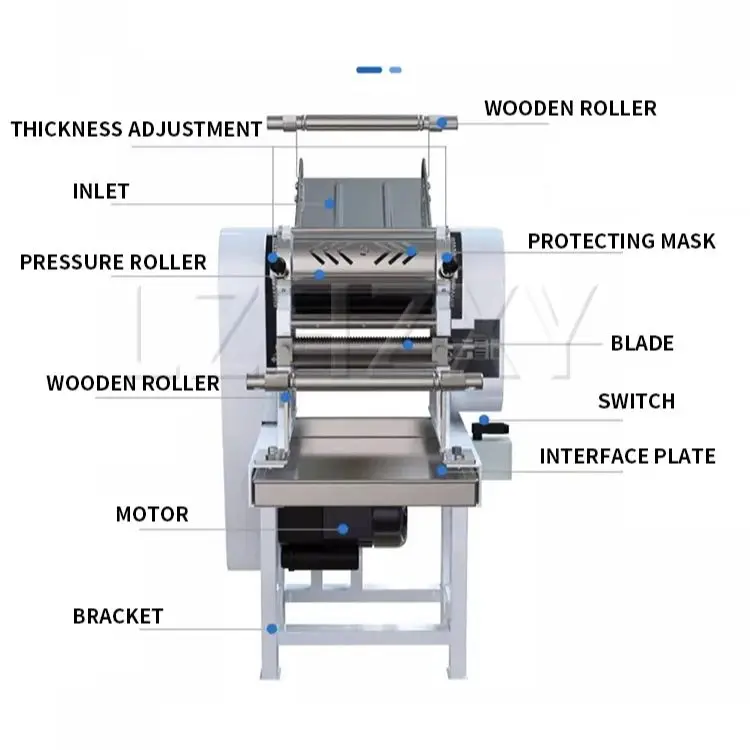 ماكينة صنع المكرونة 50 نوع ماكينة ضغط المعكرونة الأوتوماتيكية التجارية ماكينة العجن والقطع متعددة الوظائف