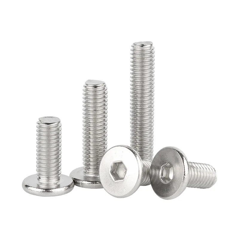 304 Edelstahl M6 M8 M10 M12 CM Sechskant-Innensechskantschraube, ultradünner, superflacher Waferkopf, Inbusschraube, Länge 6~120mm – Detail 4