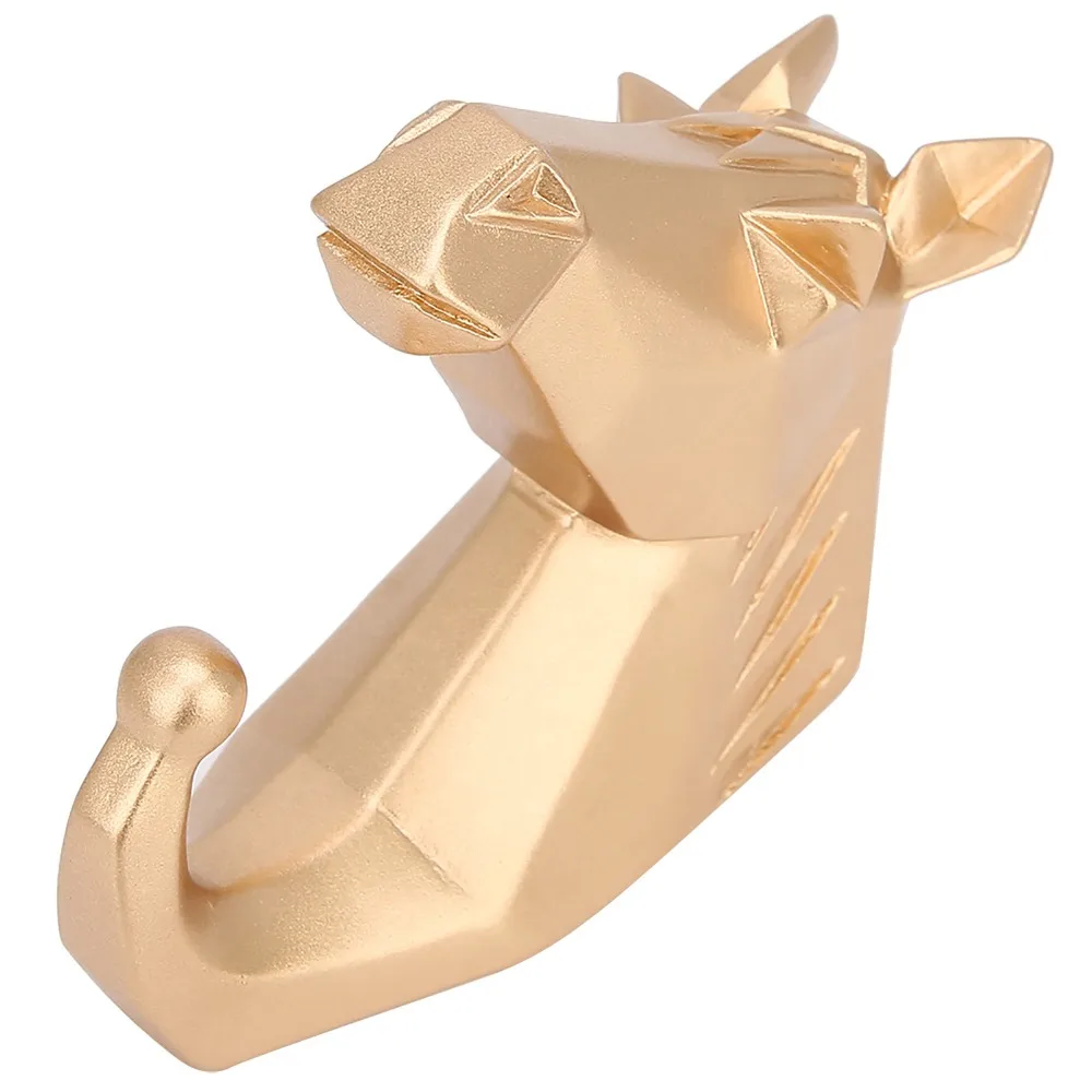 Practical Resin Coat Hanger Animal Shape Gold Coat Hook Sturdy Construction Durable Robe Hook Bathroom Bedroom Kitchen