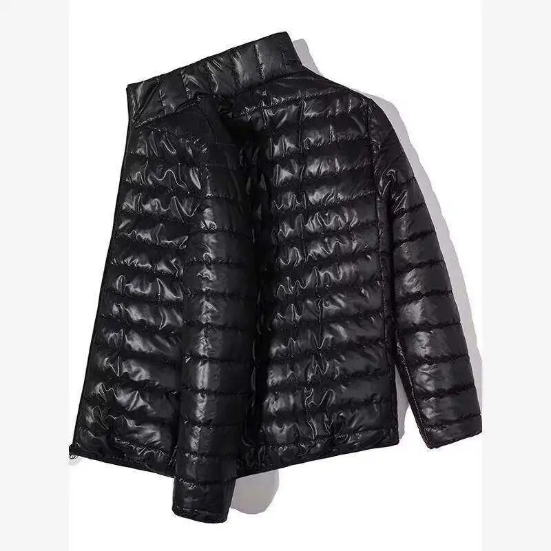 

Мужская легкая пуховая куртка на осень-зиму с воротником-стойкой, больших размеров, повседневная, молодежная, короткая, тонкая, модная верхняя одежда