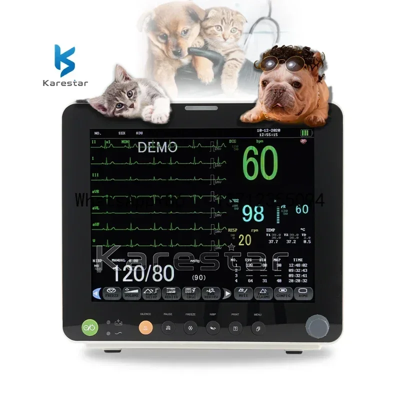 

K-J100 Multi-Parameter-Tierarzt Inguebaute Batterie с hoher Kapazität mehrfache Sprache