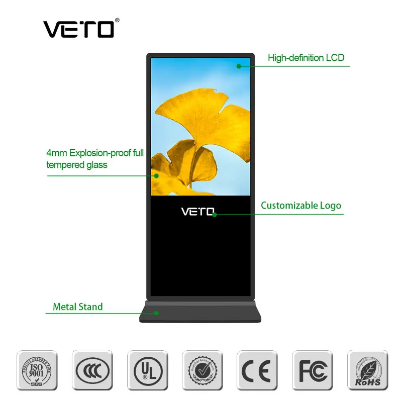 43 55 Inch Indoor Touch Screen 500cd Brightness Android Digital Signage Media Player Lcd Advertising Kiosk For Mall