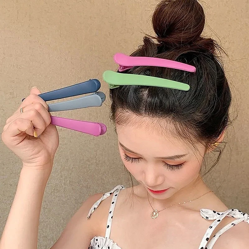 

2Pcs/Set Candy Colors Duckbill Clip Professional Hairdressing Hairpins Plastic DIY Hair Care Hair Clamps Styling Tools