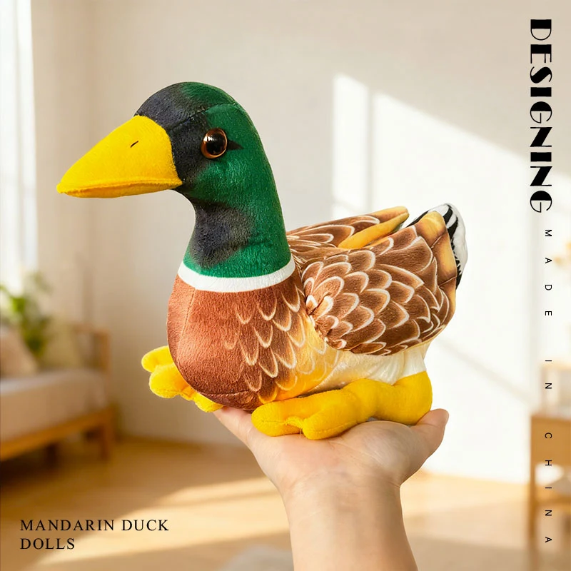 

28 см зеленая плюшевая кукла для плавания, дикая утка, реалистичная мягкая кукла в виде утки, милый домашний декор, детский подарок на день рождения