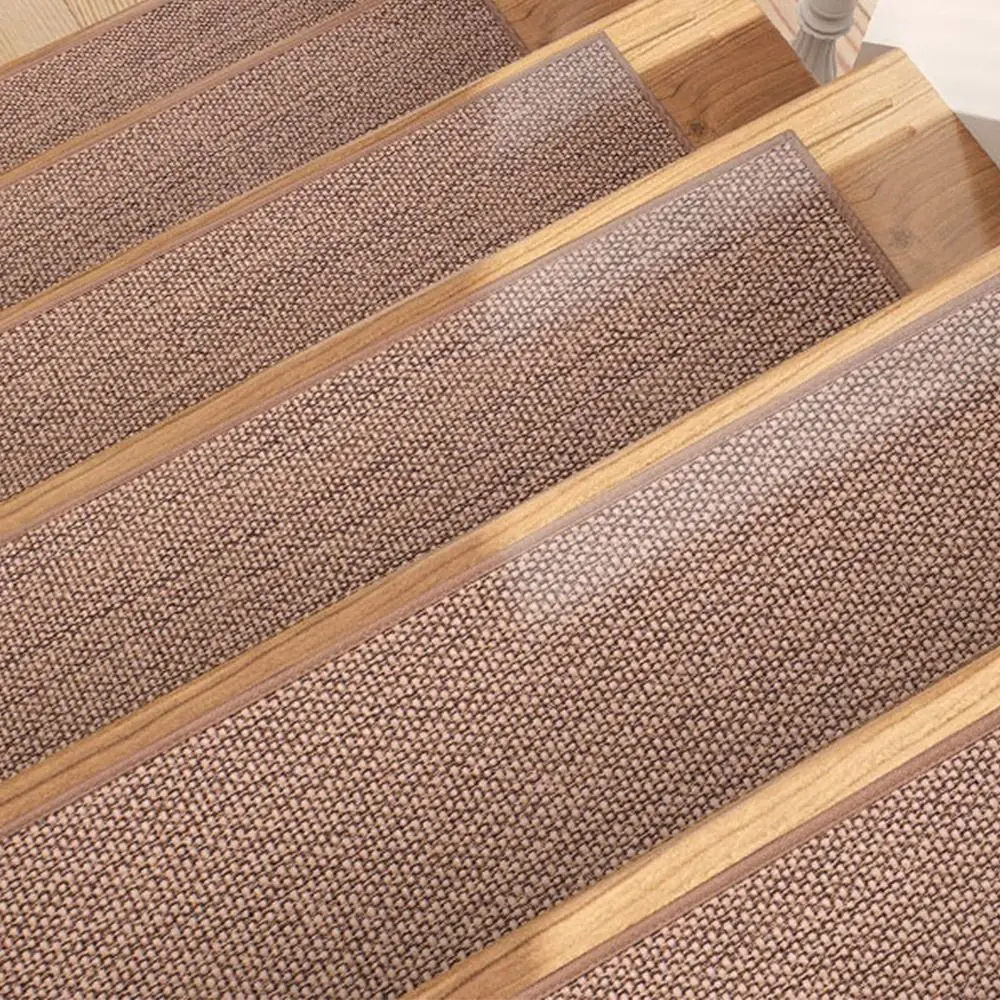 Creative Imitation Linen Stair Treads Non-Slip Washable Floor Mat Water Absorption Noiseproof Stair Carpet Household Use