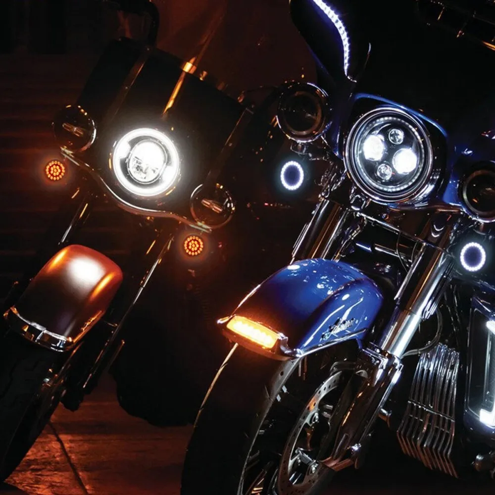 2PCS Switchback 1157 48-SMD LED DRL&Turn Signal Lights Bulbs White Amber For Harley Davidson Motorcycle view 4