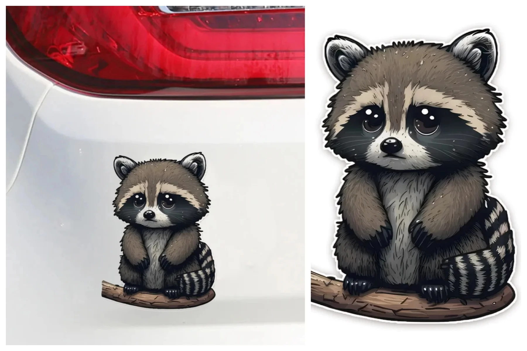 

Car Vinyl Decal Cute Raccoon Pattern Sticker Waterproof Removable for Car Motorcycle Laptop Auto Body Decoration