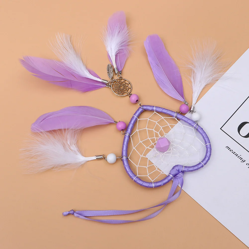 

2Pcs Woven Dream Catcher Hanging Ornament Heart Design for Room Decor Birthday Christmas Gift Woven Dream Catcher