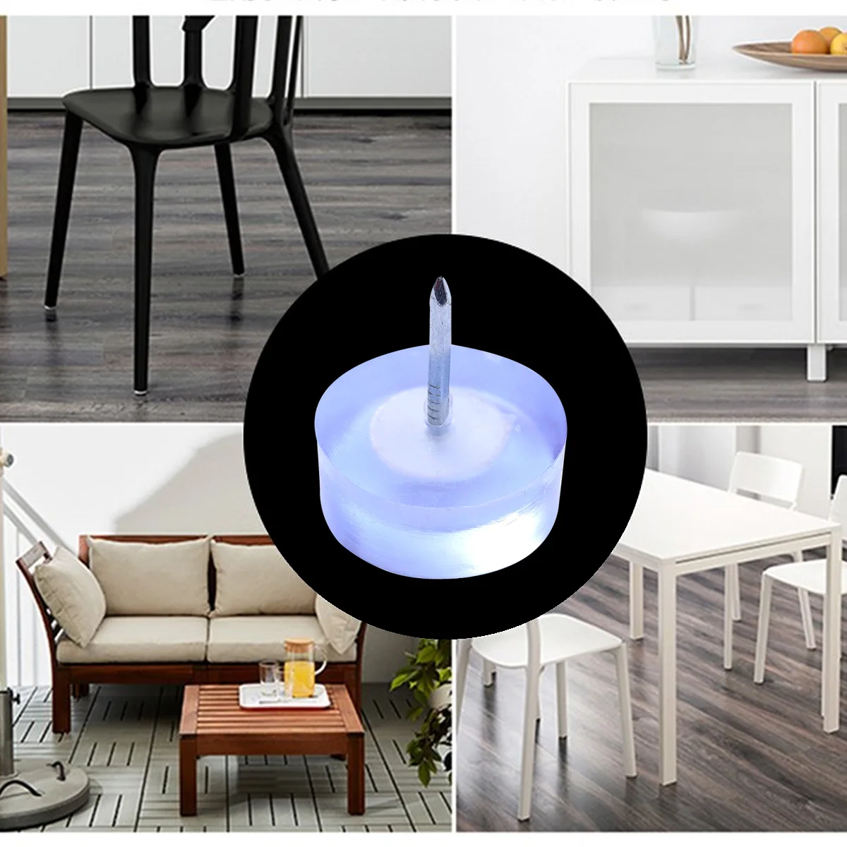 

30 pcs Furniture Pads Sofa Tacks Decorative Nails for Hardwood Floors Durable Iron Plastic Height Increase Couch Pin