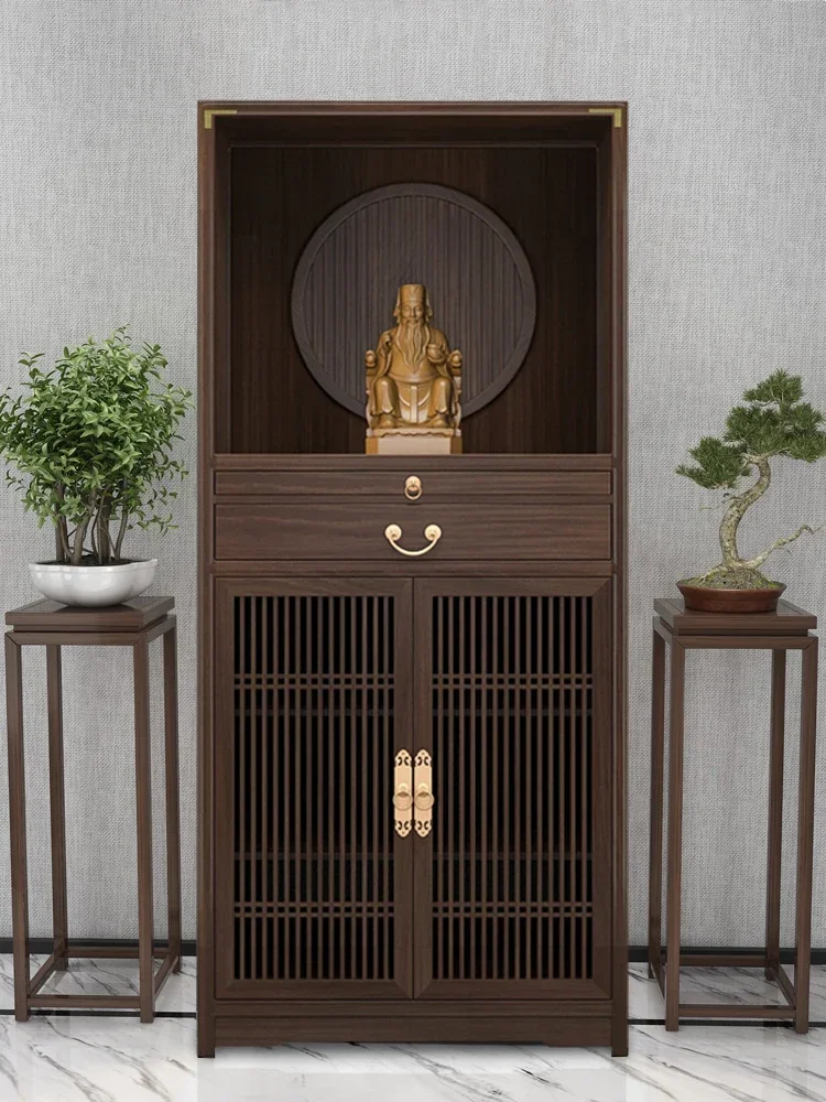 God of Wealth Cabinet Modern Minimalist Solid Wood Buddha Cabinet Buddha Statue Altar Altar Shrine