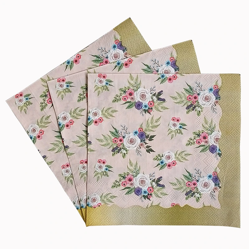 20Pcs Floral Printed Paper Napkins, Disposable Napkins Tissues for Weddings, Party, Festivals, Anniversary Celebrations