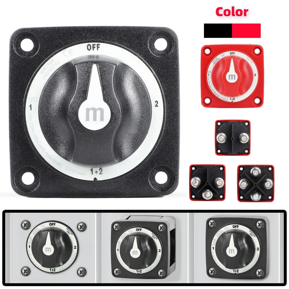 Battery Mass Switch 12V Selector 2 3 4 Position for Camper RV Truck Boat Caravan M10 Marine Isolator Disconnect Rotary Switch