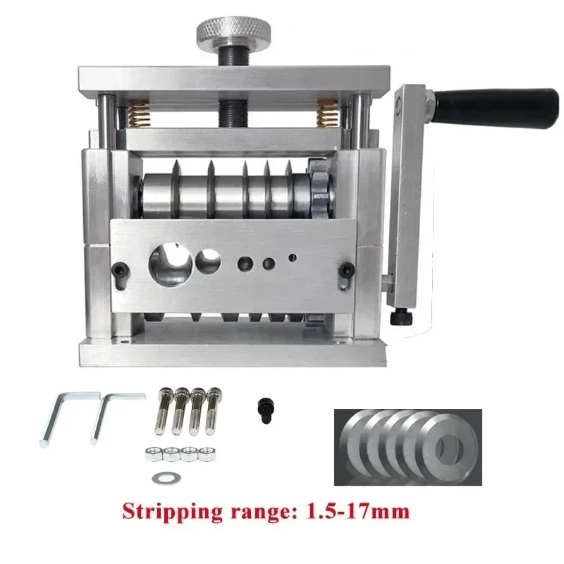 Manual Wire Stripping Machine 3/5/7/11/18mm, Wire Stripper Machine with 5-channel, V-groove, Portable Copper Wire Peeler Machine