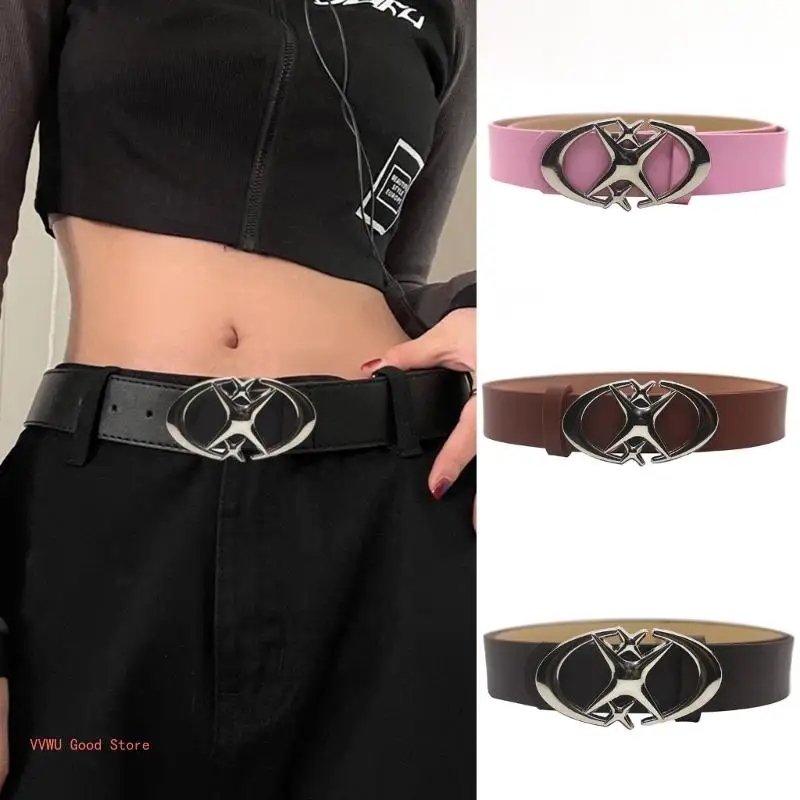 

Metal Waistband Men Women Belt Moon Star Buckle Belt Gothic