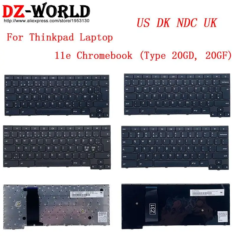 US DK NDC UK Keyboard For Lenovo Thinkpad 11e Chromebook 20GD 20GF Laptop 01AV797 01AW361 01AV808 01AW373 01AW353 01AV760