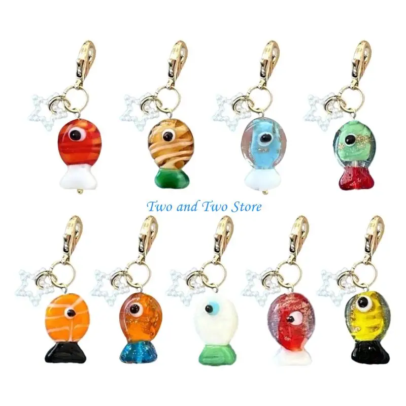 

HX6F Unique Fish Design Keychain Pendant Ornament Portable Holder Bag Accessory Charm