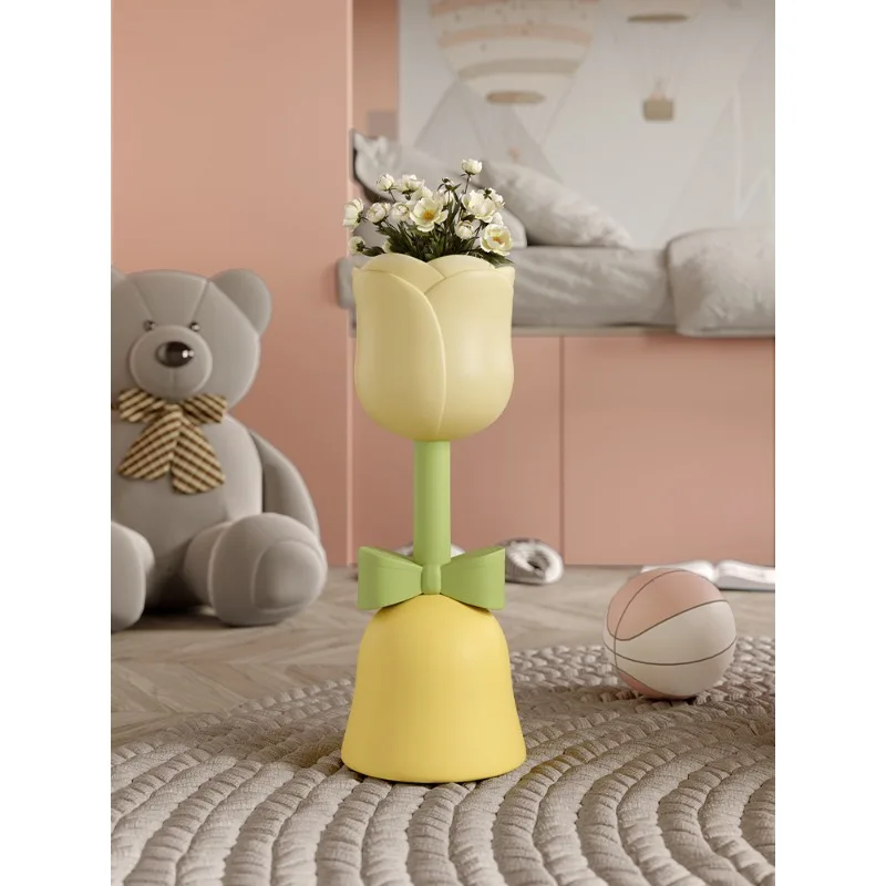 Tulip storage, floor to floor large vase, flower arrangement, home decoration, living room, TV cabinet, bedroom, home decoration