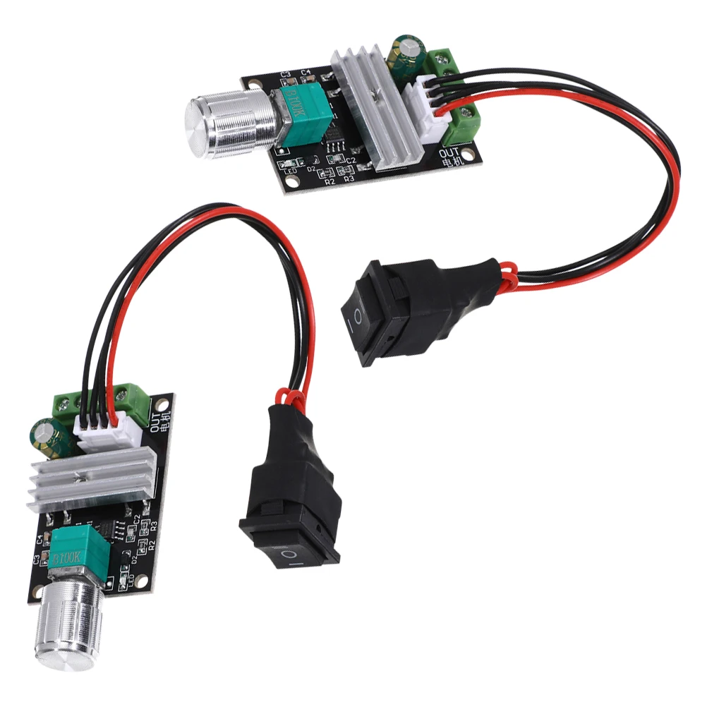 

2pcs DC Motor Speed Controller Adjustable Pulse Regulation Switch Forward Reverse ABS Driver PWM Reversible Overload Protection