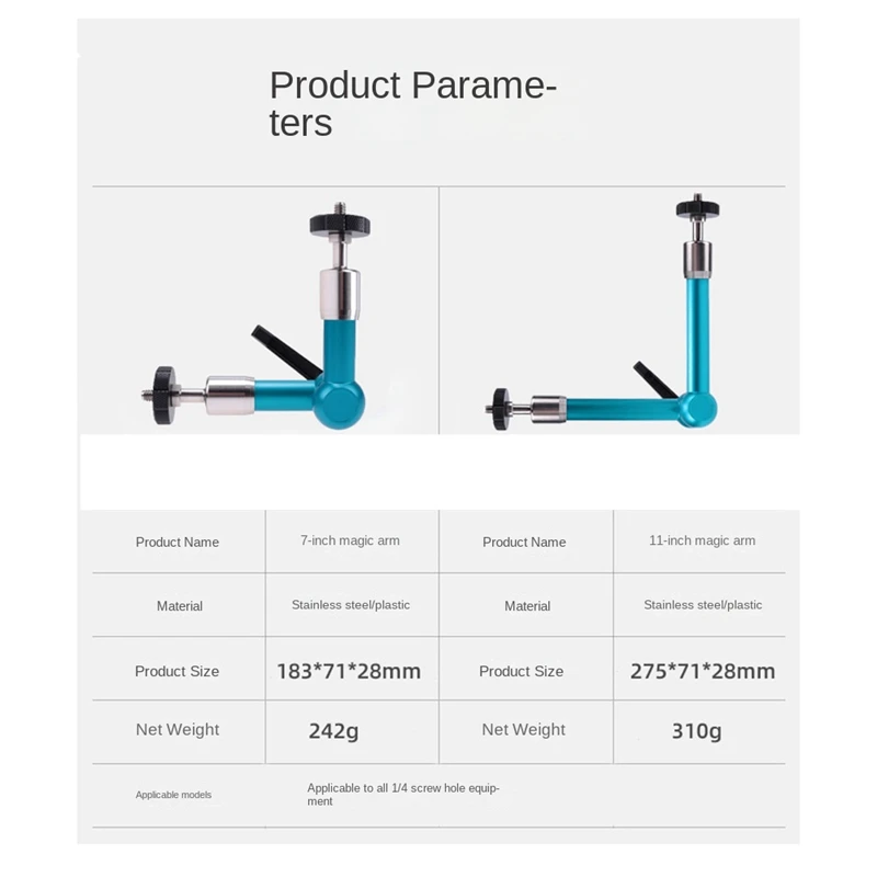 Universal Magic Arm Monitor การเชื่อมต่อวงเล็บ Magic Arm สําหรับถ่ายภาพ Props กล้องอุปกรณ์เสริมสําหรับสตูดิโอถ่ายภาพ