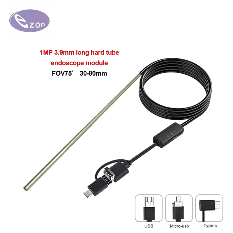 

1MP 3.9mm rigid tube endoscope FOV 75゜ 3-in-1 USB interface industrial pipeline inspection