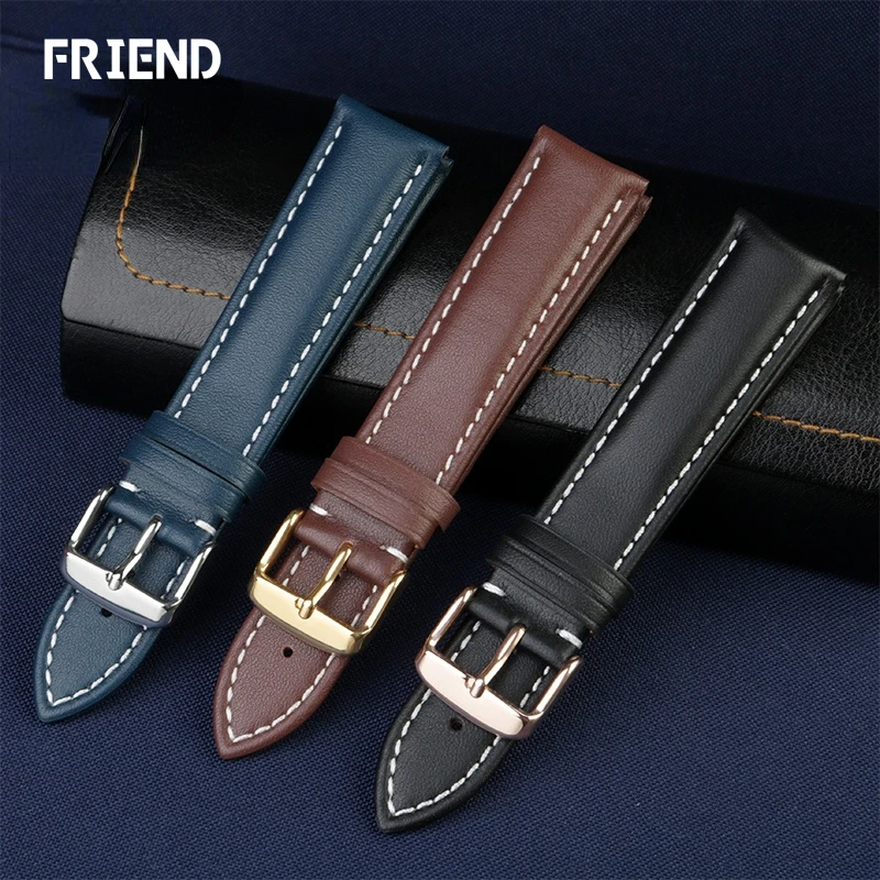 Watchband for Breitling Pilot/Aviation B01 Timing Challenger Series Elegant Leather Strap Men 20mm 22mm 24mm