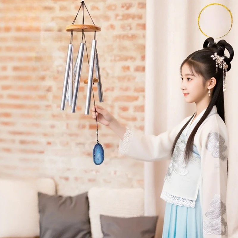 Wind chimes sound therapy niche musical instruments gem healing indoor agate rattle pendant