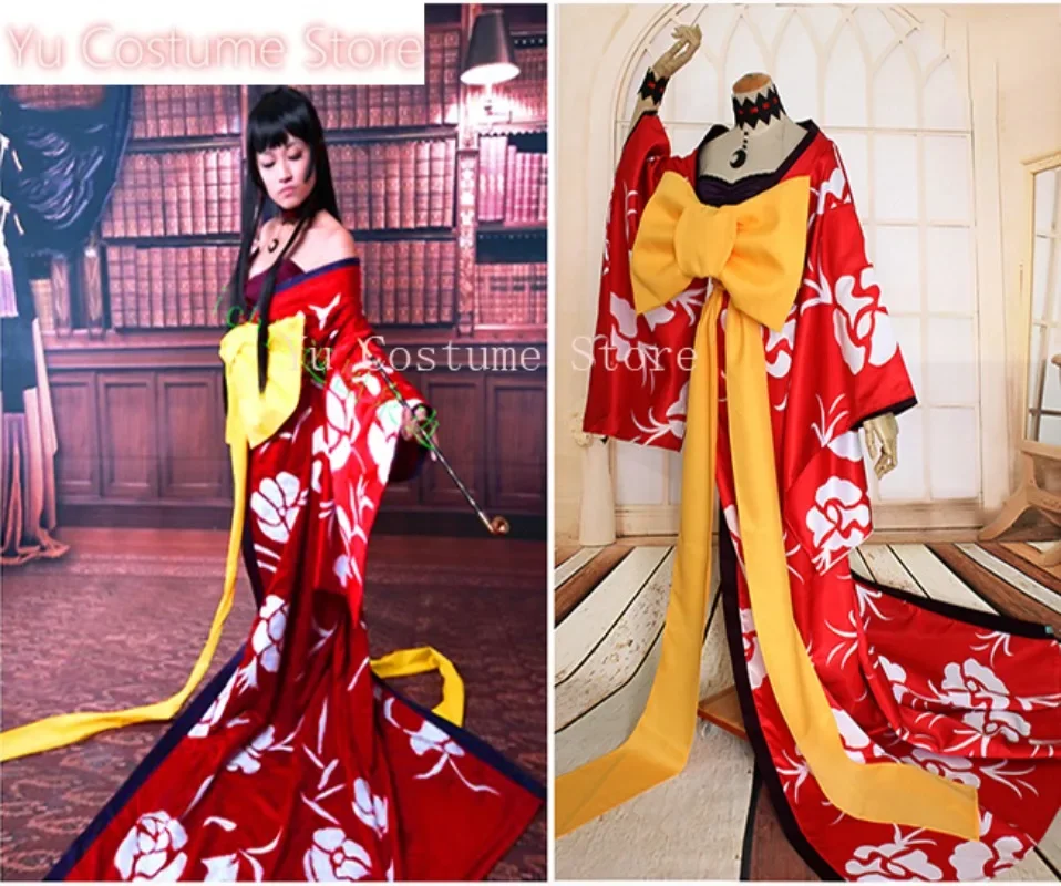 Anime! xxxHOLiC Ichihara Yuko Trailing Kimono Dress Uniform Cosplay Costume Halloween Carnival Outfit