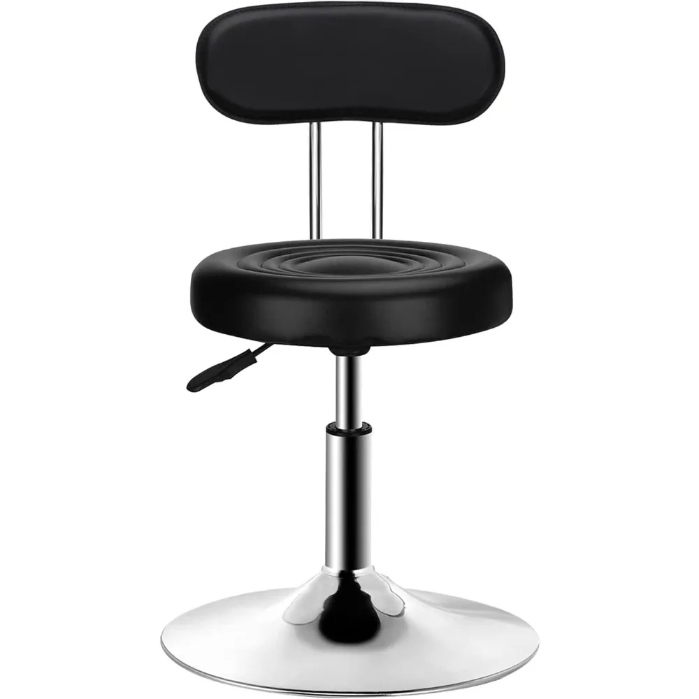 QiCheng & LYS-taburete redondo de oficina, silla de altura ajustable con soporte para sentarse, taburete 360, para oficina, hogar, cocina, belleza, taburete antideslizante con ruedas