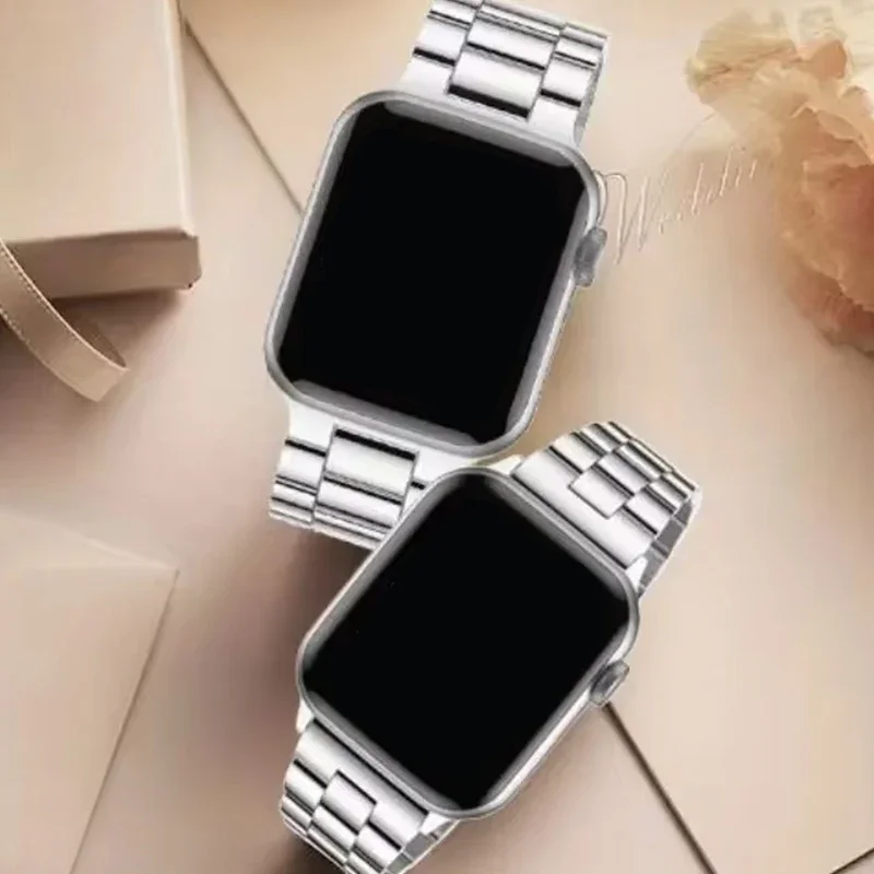 Metal Strap for Apple Watch Band Ultra 49mm 45mm 44mm 42mm 41mm 40mm 38mm Stainless Steel Bracelet for iWatch Series 9 8 7 5 SE