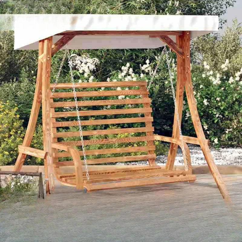 Double Triple Rocking Chair Outdoor Swing Hanging Chair Indoor Balcony Hanging Basket Hanging Solid Wood