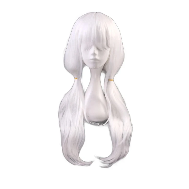 Cosplay Danganronpa-Angie Yonaga peruca branca, perucas de cabelo sintéticas resistentes ao calor, Dangan Ronpa V3, matando a harmonia