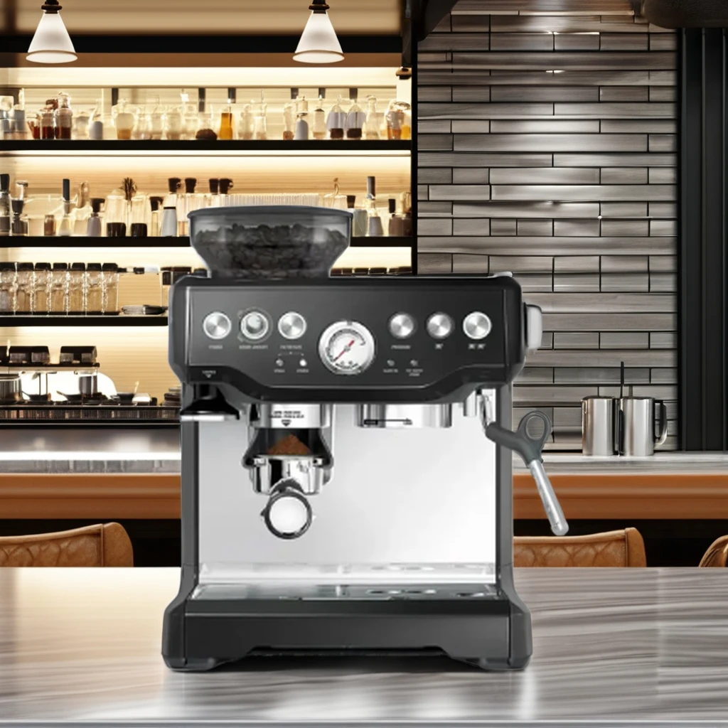 Fully Digital Automatic Commercial Espresso Coffee Equipment Italian Cafe Electric Grinder Modern Stainless Steel