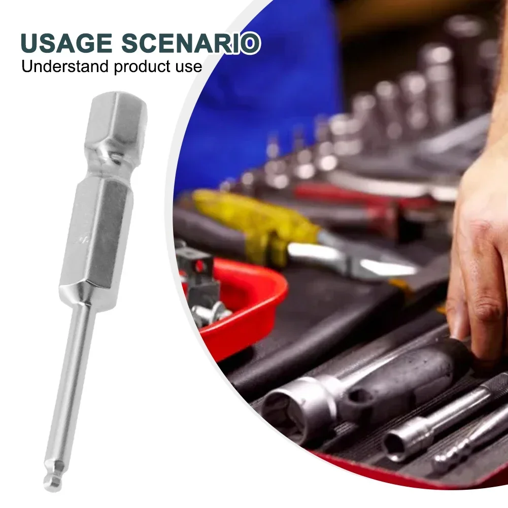 1pc Ball End Screwdriver Bits 50mm Length Metric Hex Bit Set Magnetic Tip Ball Head Hex Key Socket Driver Bit A50