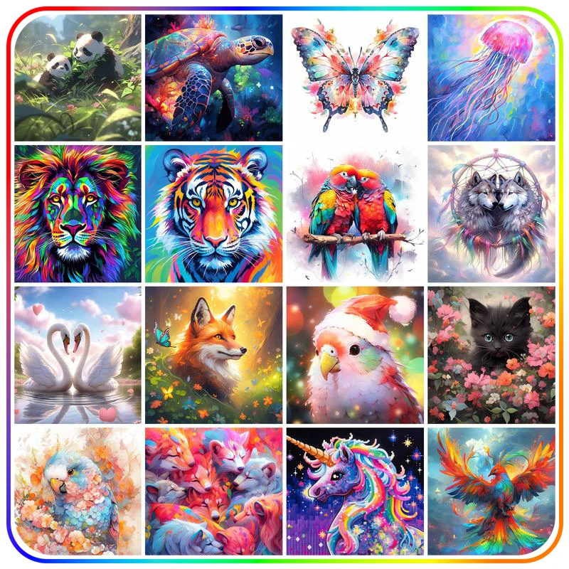 

SDOYUNO Diamond Painting 5D Diamond Painting Kit Unframe Modern Animals Wall Art Anime Accessories Complete Kit Painting Decor