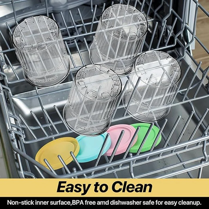 Ice Cream Containers Replacement For Ninja Creami Pints & Lids 24Oz Cups Creami Deluxe NC501 NC500 Series