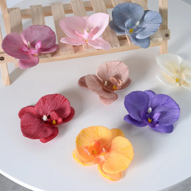 10/50Pcs Artifical Butterfly orchid Flower Head 39/11cm DIY Handmade crafts for bouquet hair clip garland wedding birthday decor