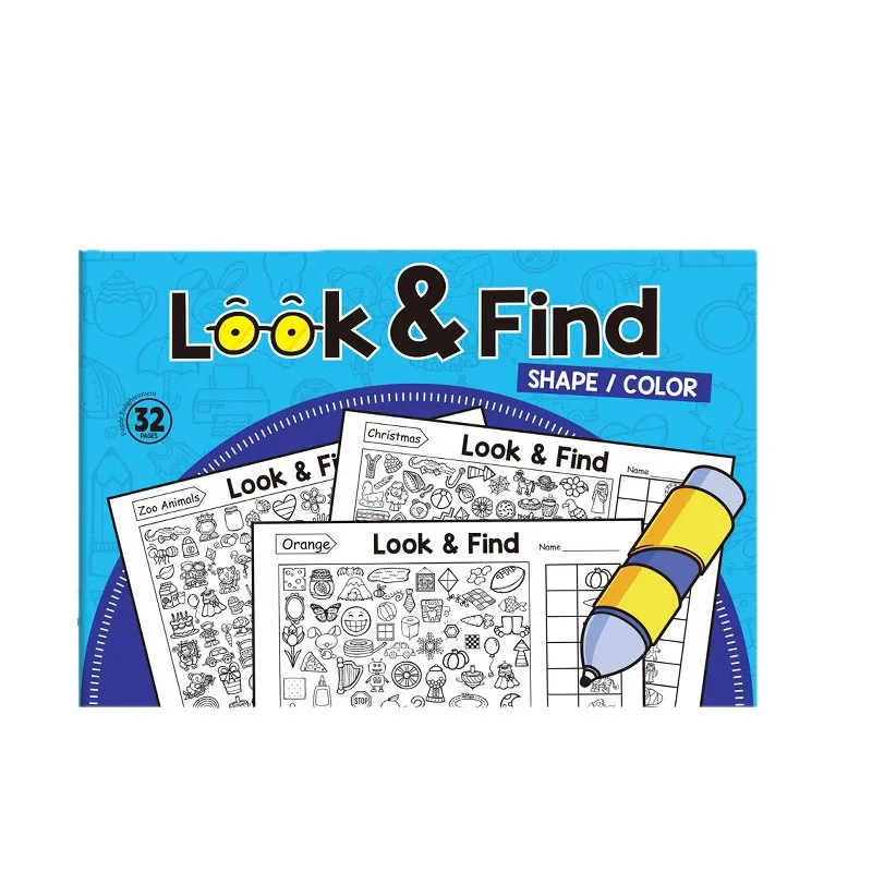 Look and Find Activity Book Kids Search Find Coloring Book Improve Concentration Observation Drawing Workbook for Toddlers
