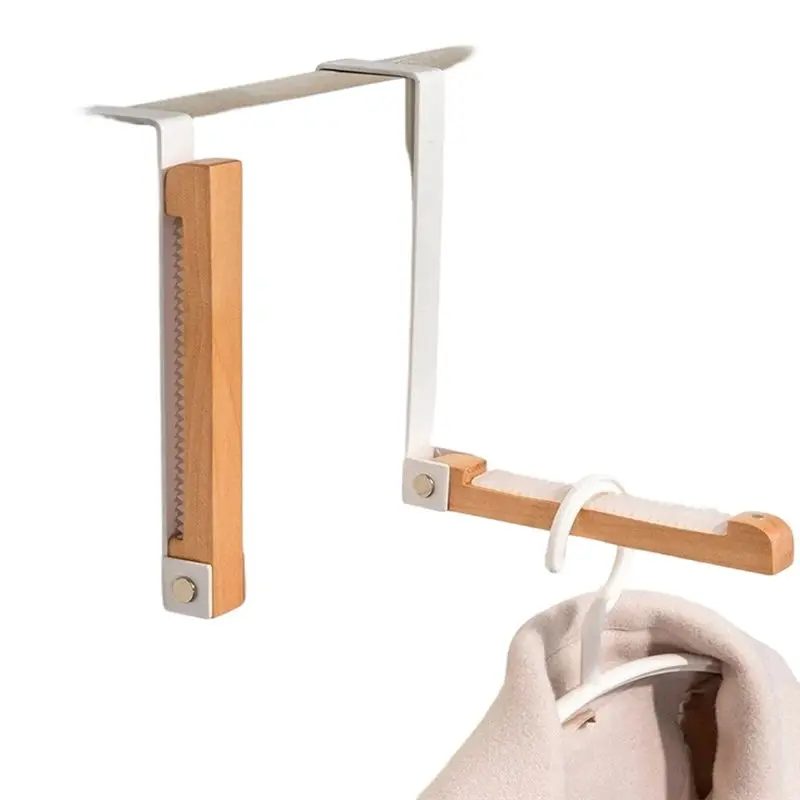 

Держатели для одежды в прачечную, 2 портативных крючка-органайзера для двери, деревянная вешалка для пальто, шляп, халатов