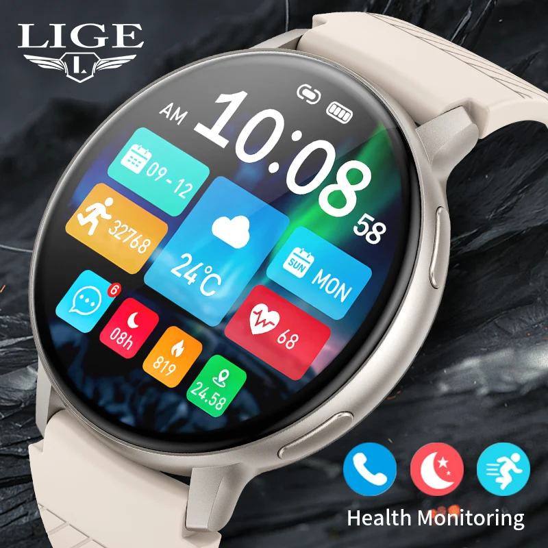

LIGE Fashion Smart Watch Women 360*360 Ultra HD Screen Message Remind Bluetooth Call Sport Watch Heart Rate Monitor smart watch
