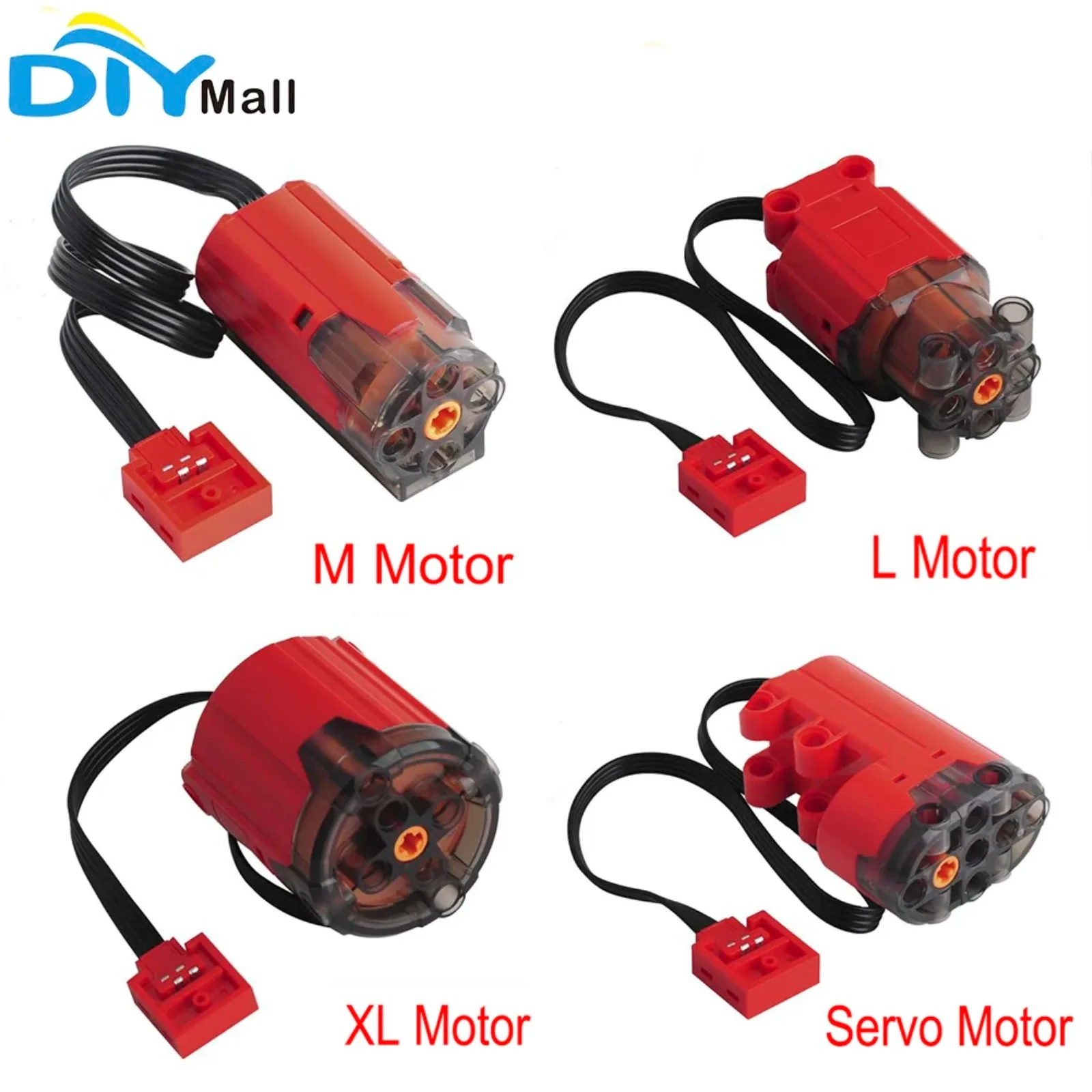 MOC Enhanced Power Functions Servo Motor Red 7.4V for Building Blocks Bricks, High Performance for Technical Projects