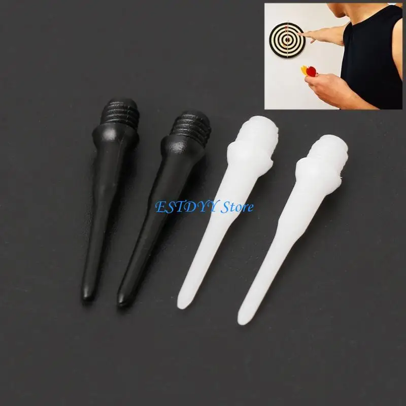 G6DE 100pcs Darts Shafts Soft Tips Tube Plastic Line Replacement Accessories Darts Gaming Gadgets Black White
