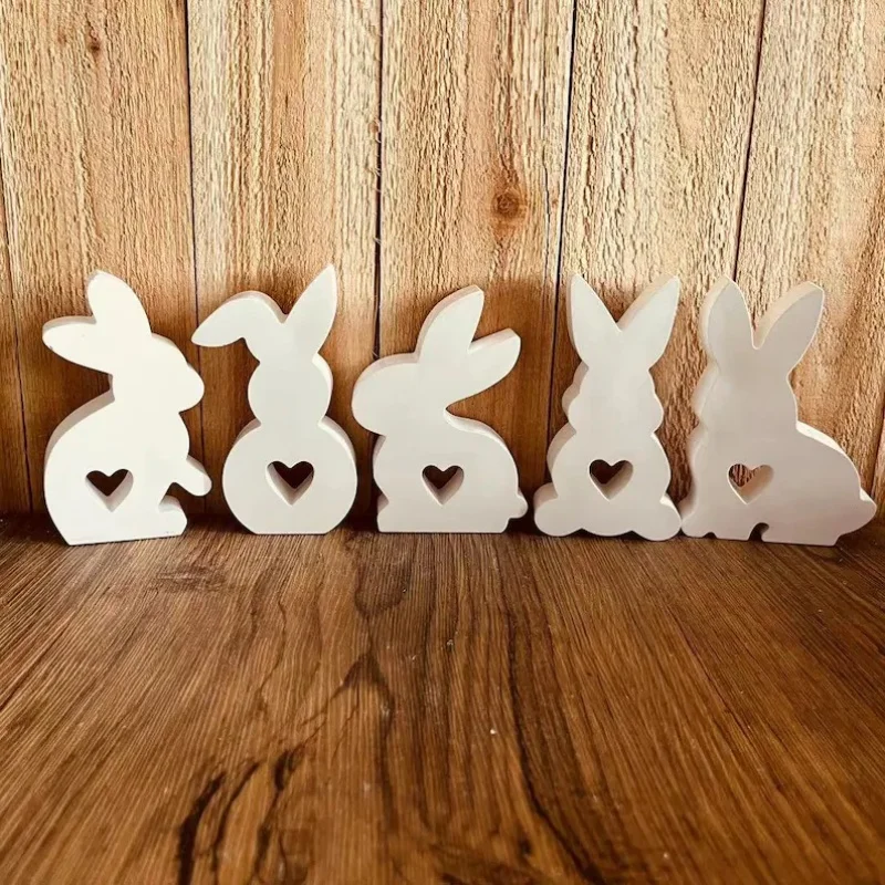 Easter Love Little Rabbit Candle Base Ornament Silicone Mold DIY Gypsum Aromatherapy Cute Home Decorative Resin Mold Handicrafts