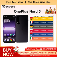 New OnePlus Nord 5 Smartphone 5G Snapdragon™ 8s Gen 3 6.83”AMOLED Display 144 Hz 5200mAh 80W SUPERVOOC 50MP Dual Cameras