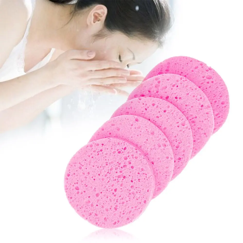 5Pcs Portable Cleanup Skin Care Compress Puff Body Facial Cleaner Cleansing Sponge Face Wash Pad